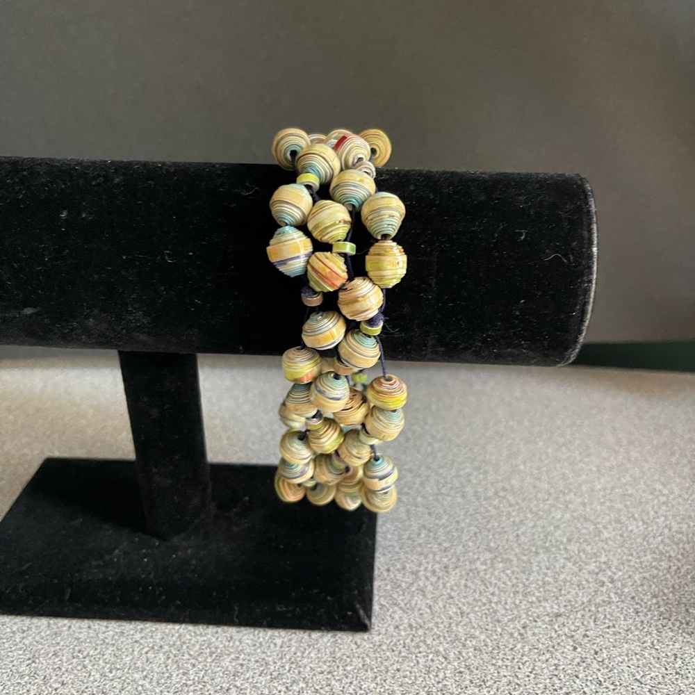 Multicolor Paper Bead Bracelet